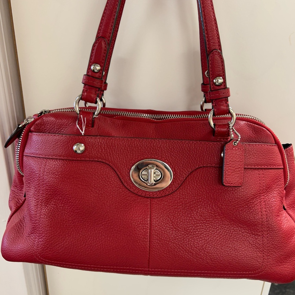 Coach Red Leather Shoulder Bag